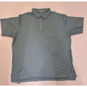 Peter Millar Green and Blue Checkered 3XLT Polo Shirt